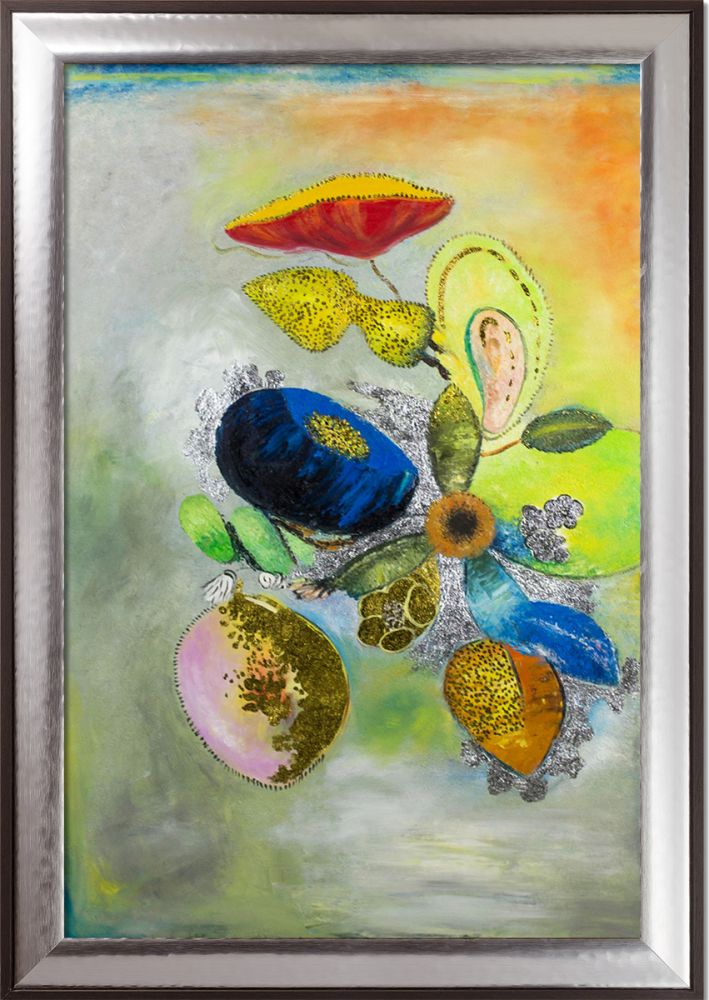 Flowers, 1914-1916 (Luxury Line) Pre-Framed - Magnesium Silver Frame 24" X 36"