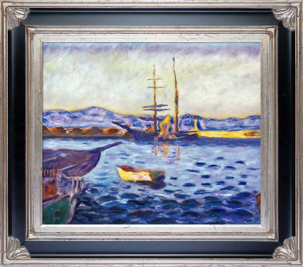 The Port of Saint-Tropez Pre-Framed - Corinthian Aged Silver Frame 20"X24"