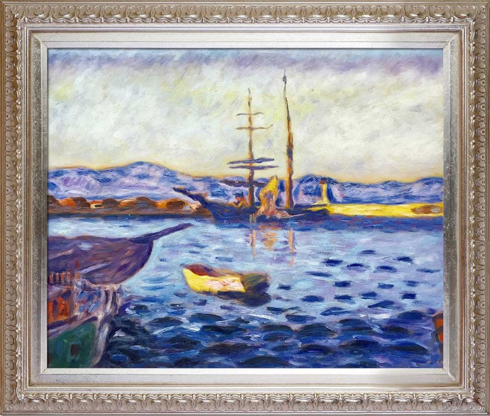The Port of Saint-Tropez Pre-Framed - Elegant Champagne Frame 20"X24"