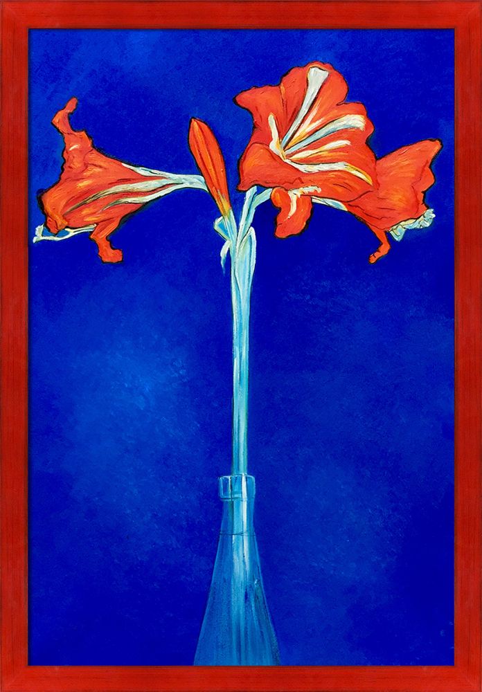Amaryllis Pre-Framed - Stiletto Red Frame 24" X 36"