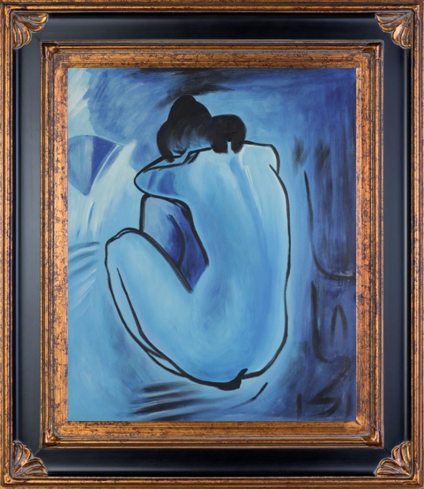 Blue Nude - Corinthian Gold Frame 20"X24"