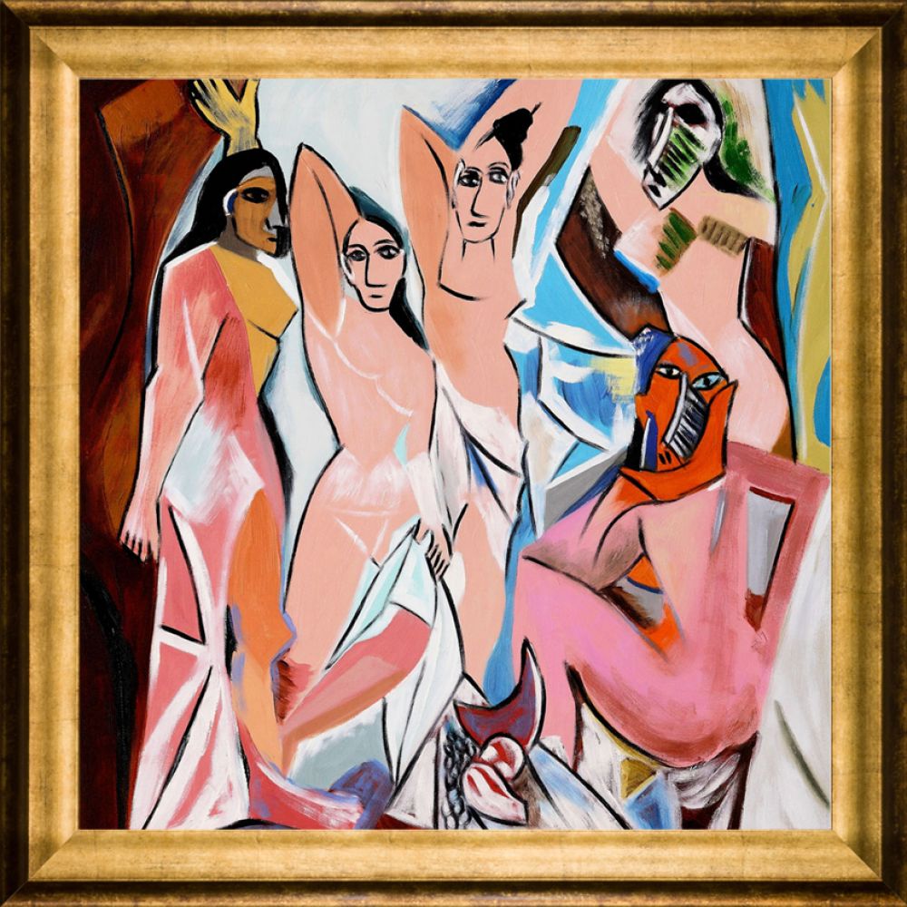 Les Demoiselles D'avignon - Athenian Gold Frame 24"X24"