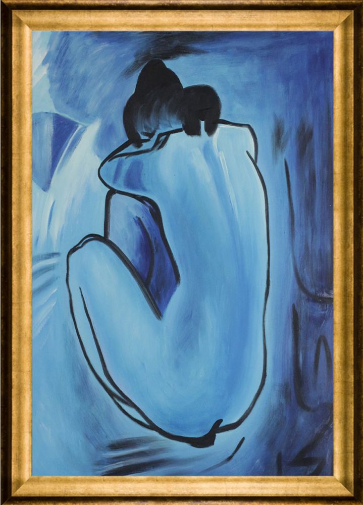 Blue Nude - Athenian Gold Frame 24"X36"