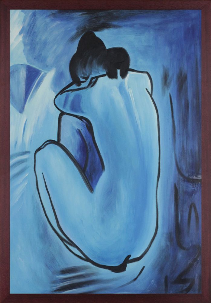 Blue Nude - Open Grain Mahogany 24" X 36"