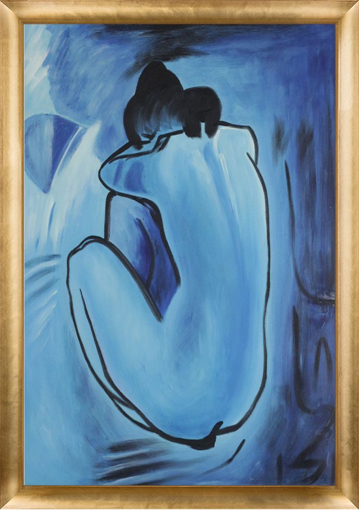 Blue Nude - Gold Luminoso Frame 24" x 36"