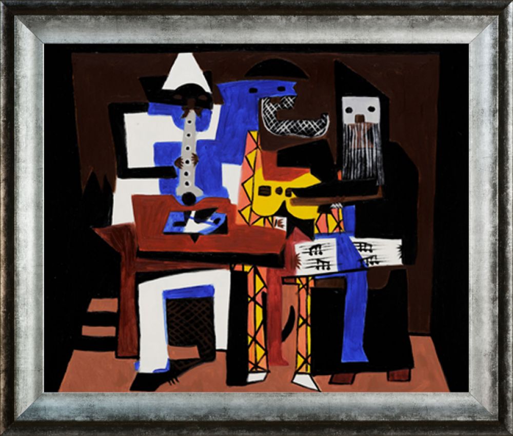 Three Musicians - Athenian Distressed Silver Frame 20"X24"