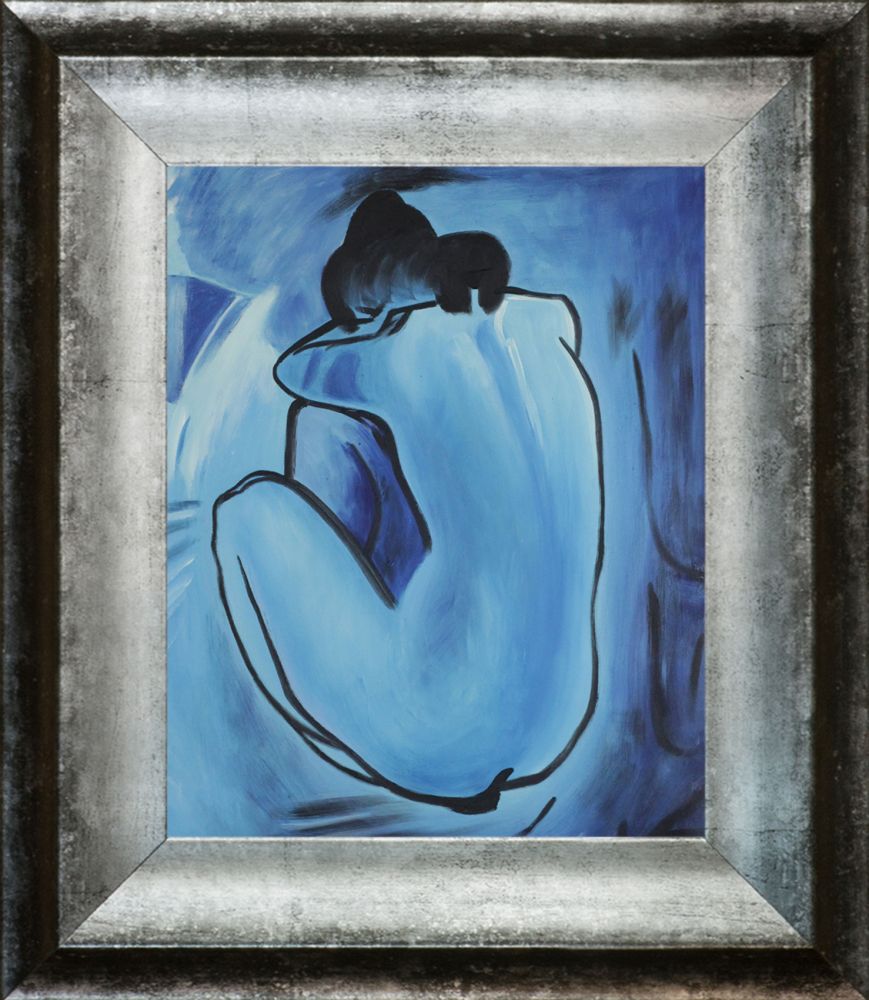 Blue Nude - Athenian Distressed Silver Frame 8"x10"