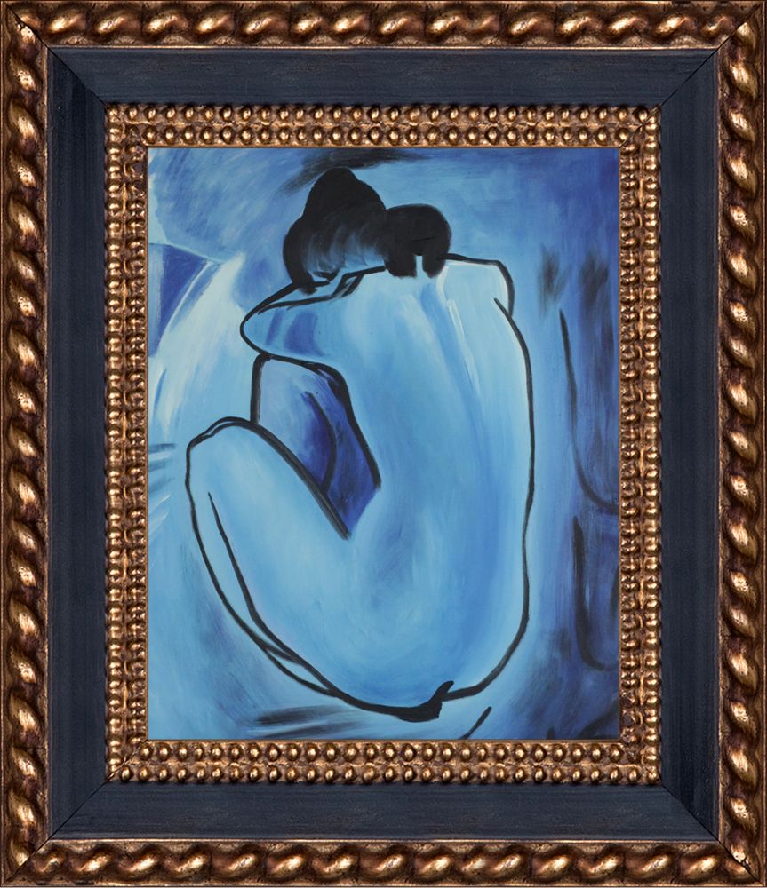 Blue Nude - Verona Black and Gold Braid 8"X10"