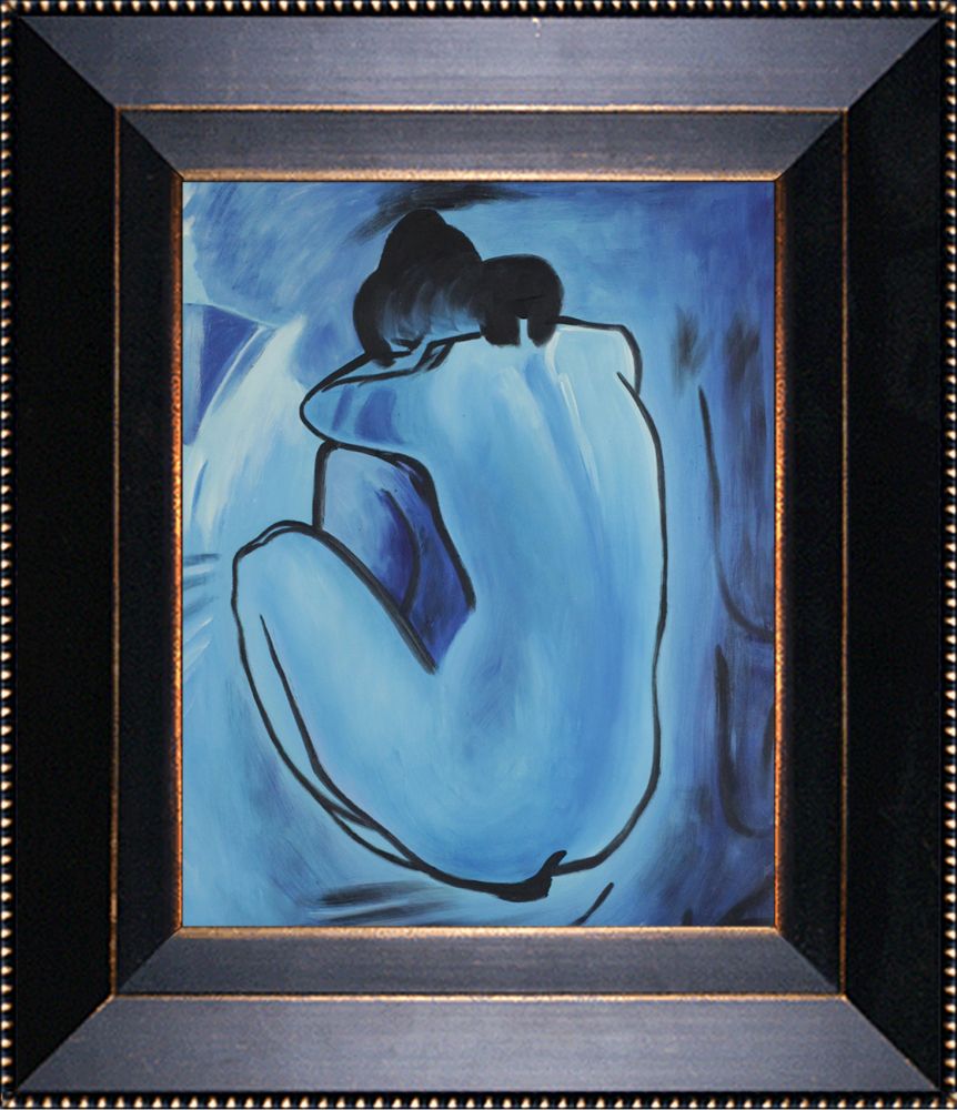 Blue Nude - Veine D'Or Bronze Angled Frame 8"X10"