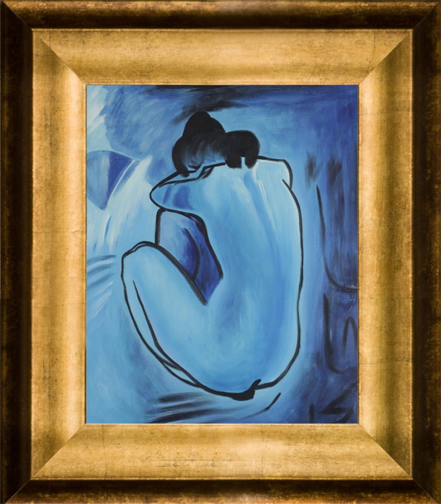 Blue Nude - Athenian Gold Frame 8"X10"