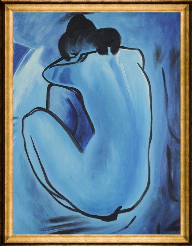 Blue Nude - Athenian Gold Frame 36"X48"