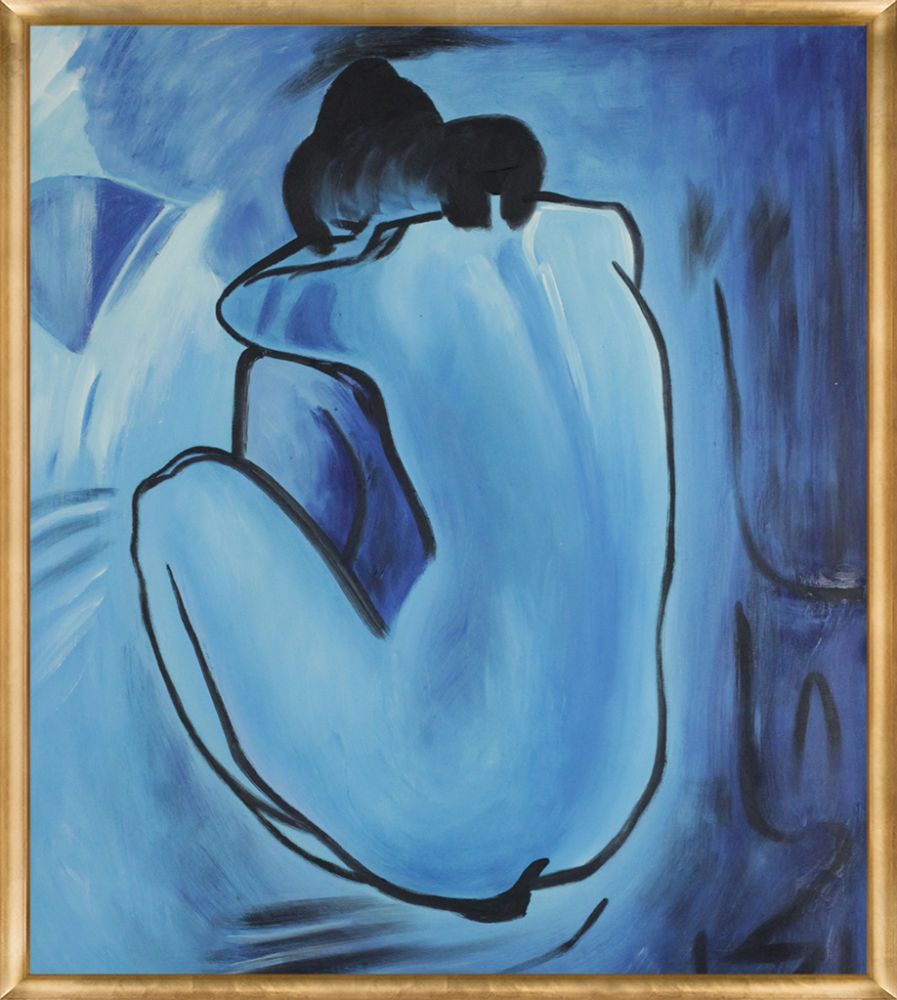 Blue Nude - Gold Luminoso Frame 36"x48"