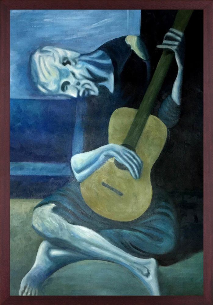 The Old Guitarist 1903 - Open Grain Mahogany 24" X 36"