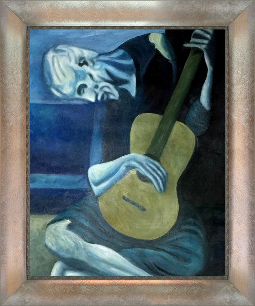 The Old Guitarist 1903 - Champagne Scoop with Swirl Lip Frame 16"X20"
