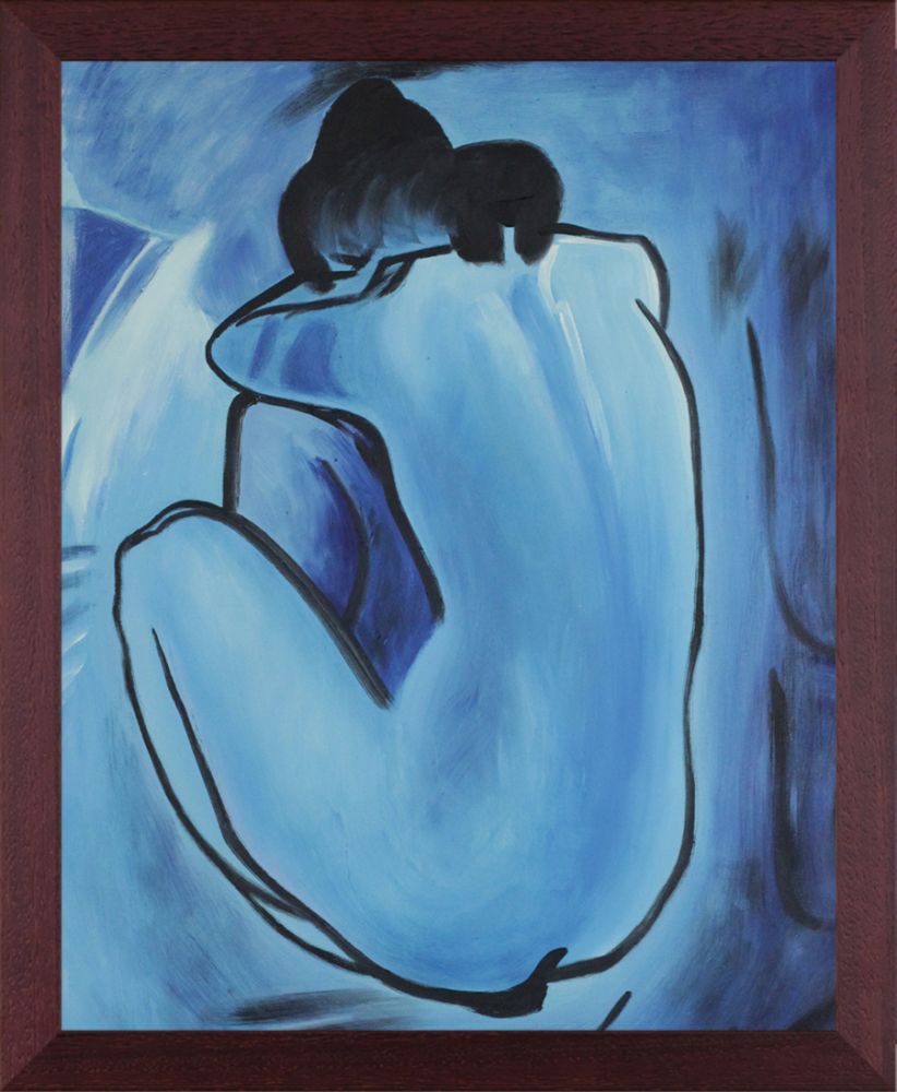 Blue Nude - Open Grain Mahogany 16" X 20"