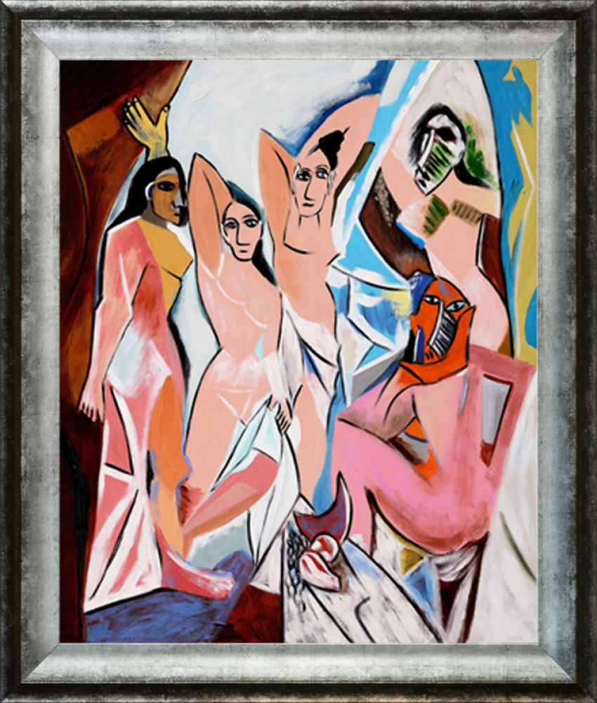 Les Demoiselles D'avignon - Athenian Distressed Silver Frame 20"X24"