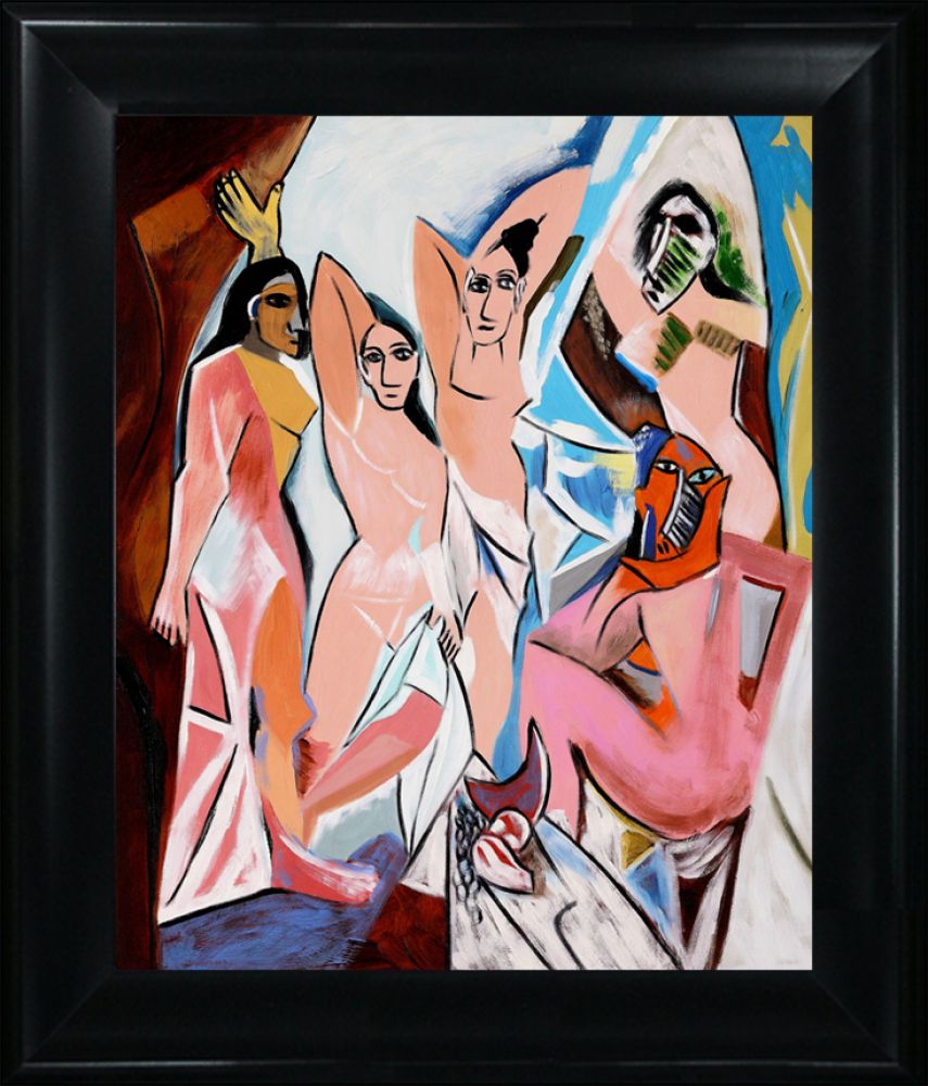 Les Demoiselles D'avignon - Black Matte King Frame 20"X24"