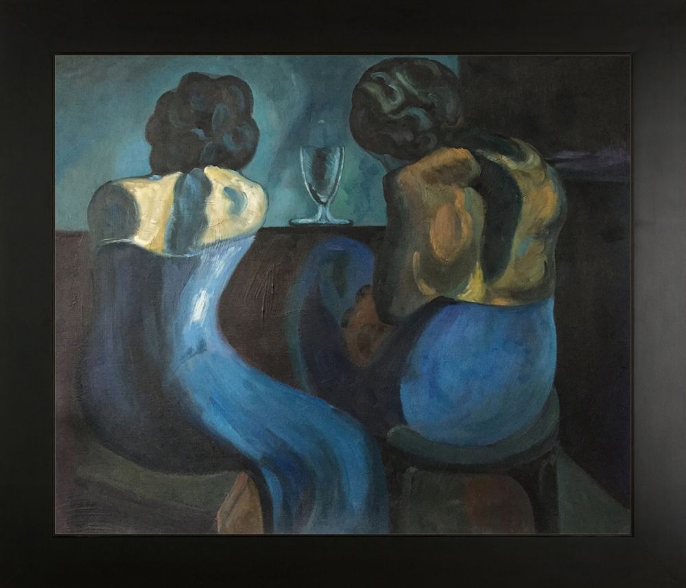 Prostitutes at a Bar - New Age Black Frame 20"X24"