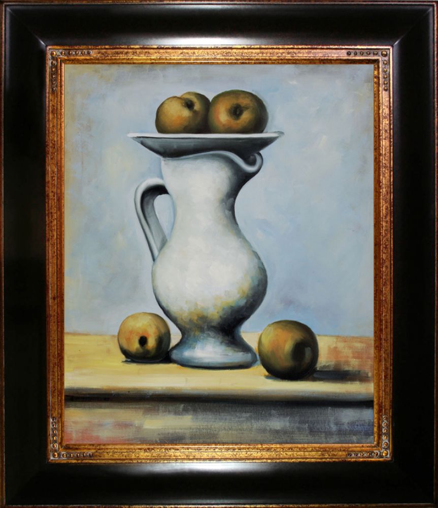 Still Life With Pitcher and Apples - Opulent Frame 20"X24"