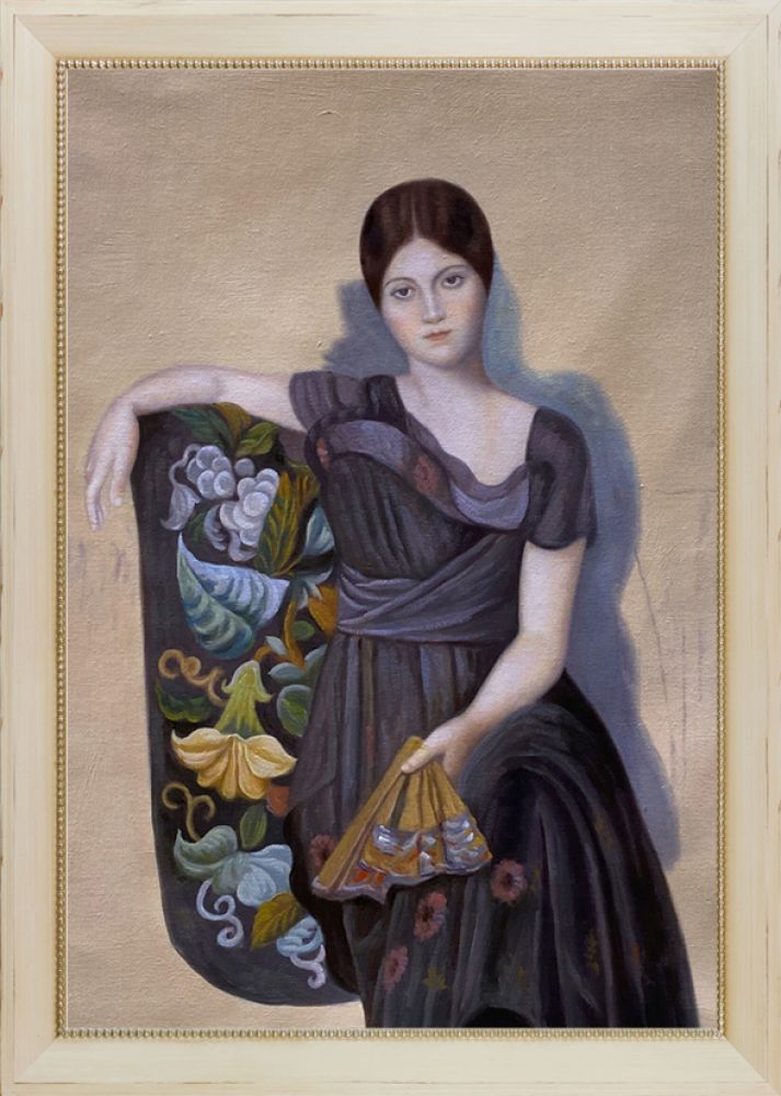 Portrait of Olga in the Armchair 1917 - Constantine Frame 24" X 36"