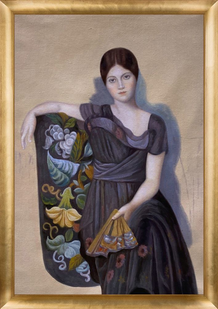 Portrait of Olga in the Armchair 1917 - Gold Luminoso Frame 24" x 36"