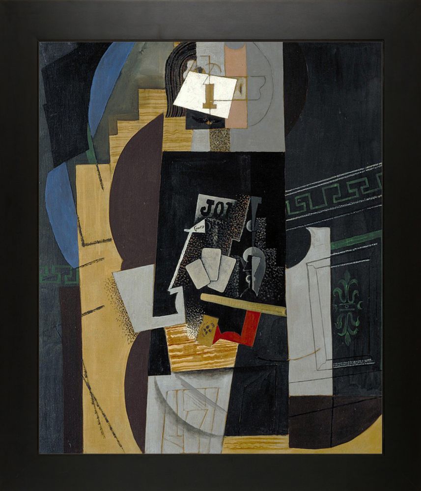 Card Player (LHomme aux cartes) - New Age Black Frame 20"X24"