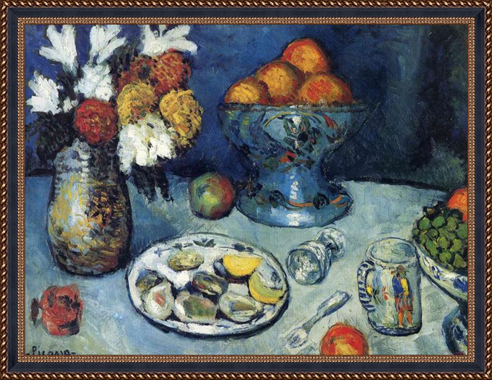 Still Life (Dessert) - Verona Black and Gold Braid 30"X40"