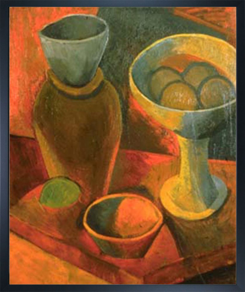 Jug and Fruit Bowl - Studio Black Wood Frame 20"X24"