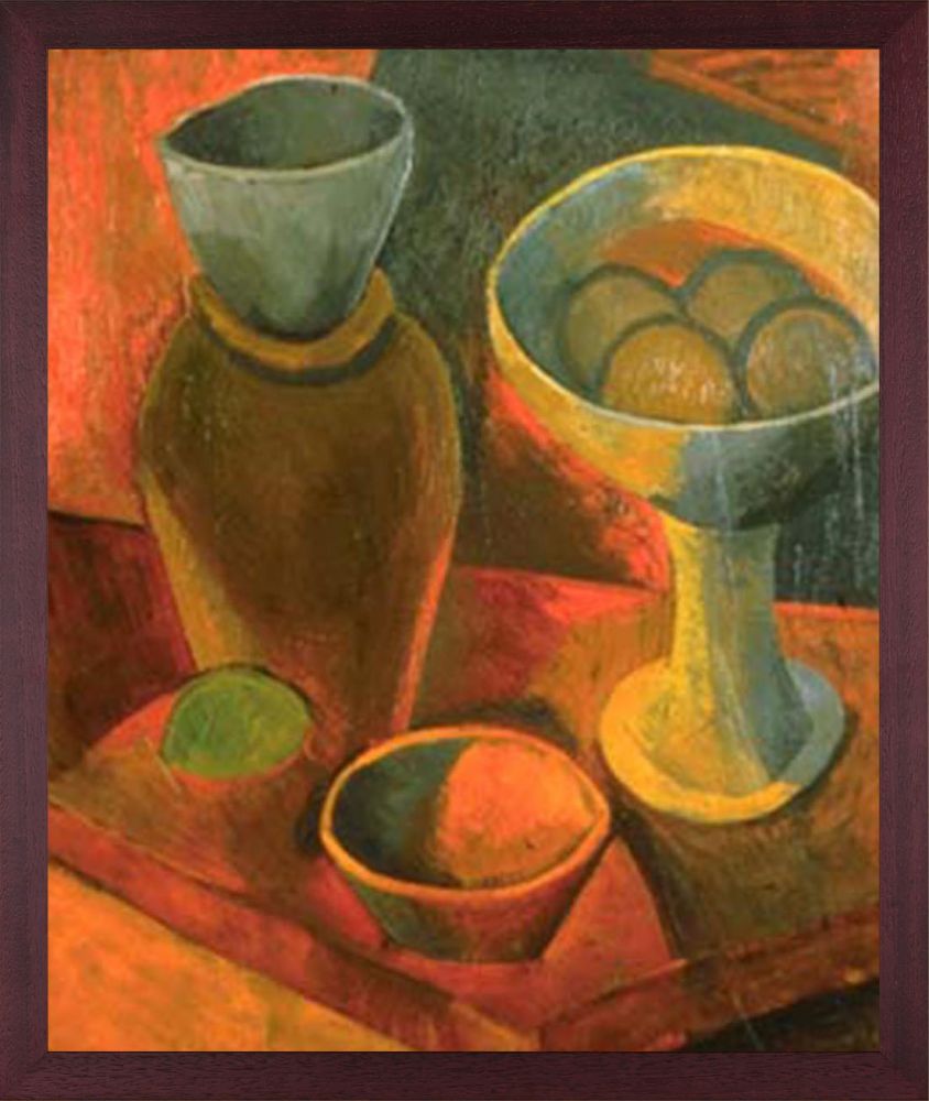 Jug and Fruit Bowl - Open Grain Mahogany 20" X 24"