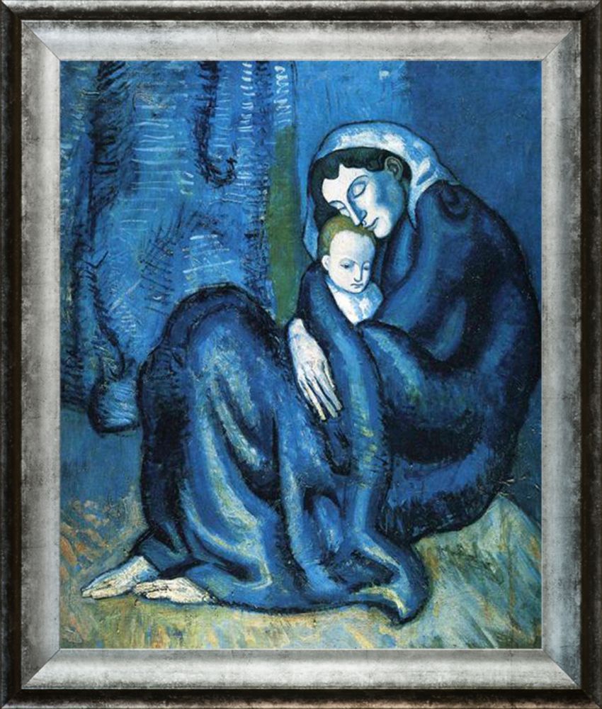 Mother and child - Athenian Distressed Silver Frame 20"X24"
