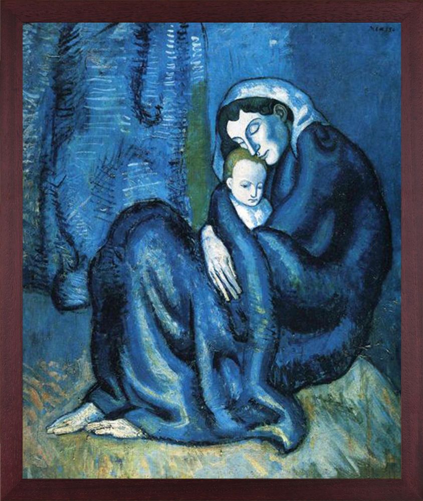 Mother and child - Open Grain Mahogany 20" X 24"