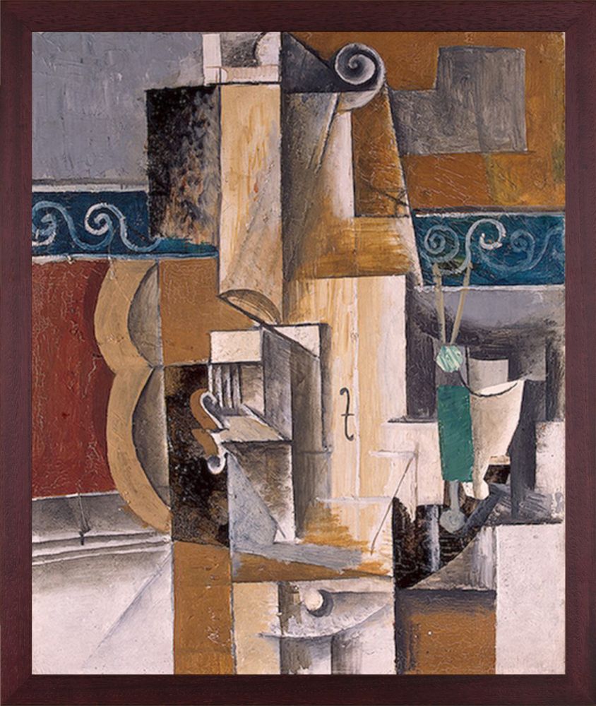 Guitar and Violin - Open Grain Mahogany 20" X 24"