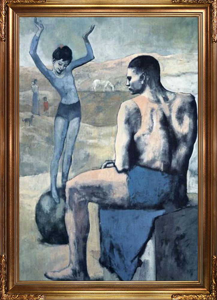 Girl on the ball - Florentine Gold Frame 24"X36"