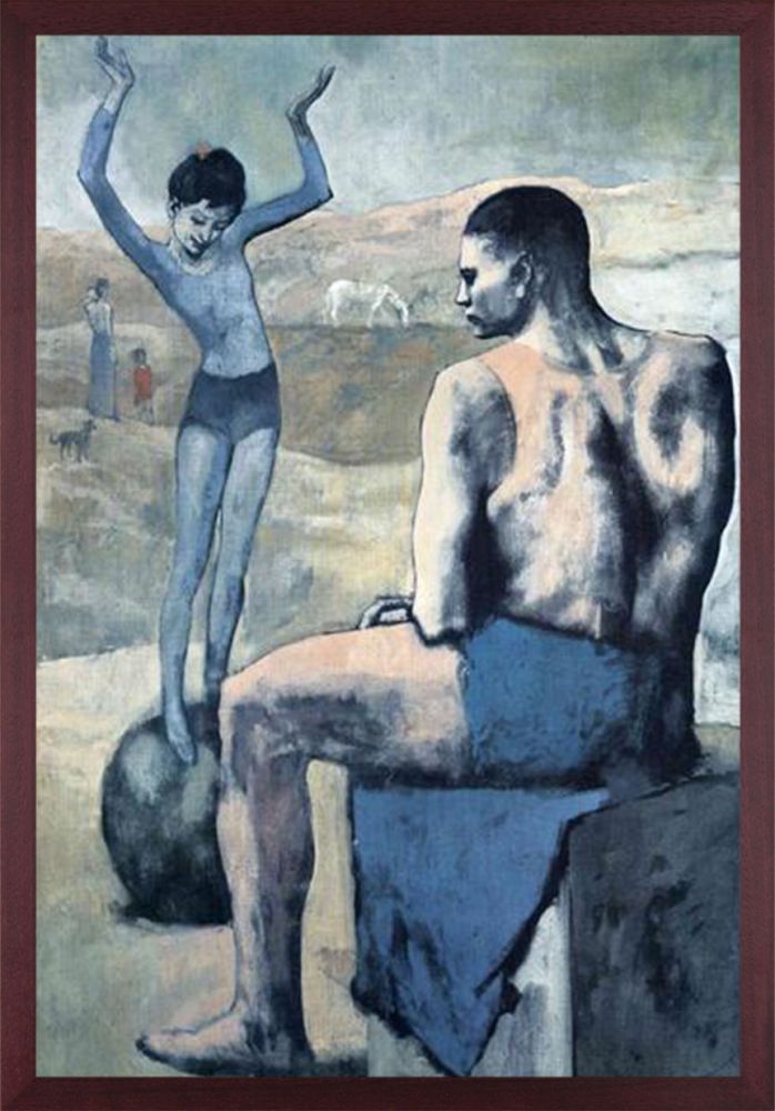 Girl on the ball - Open Grain Mahogany 24" X 36"