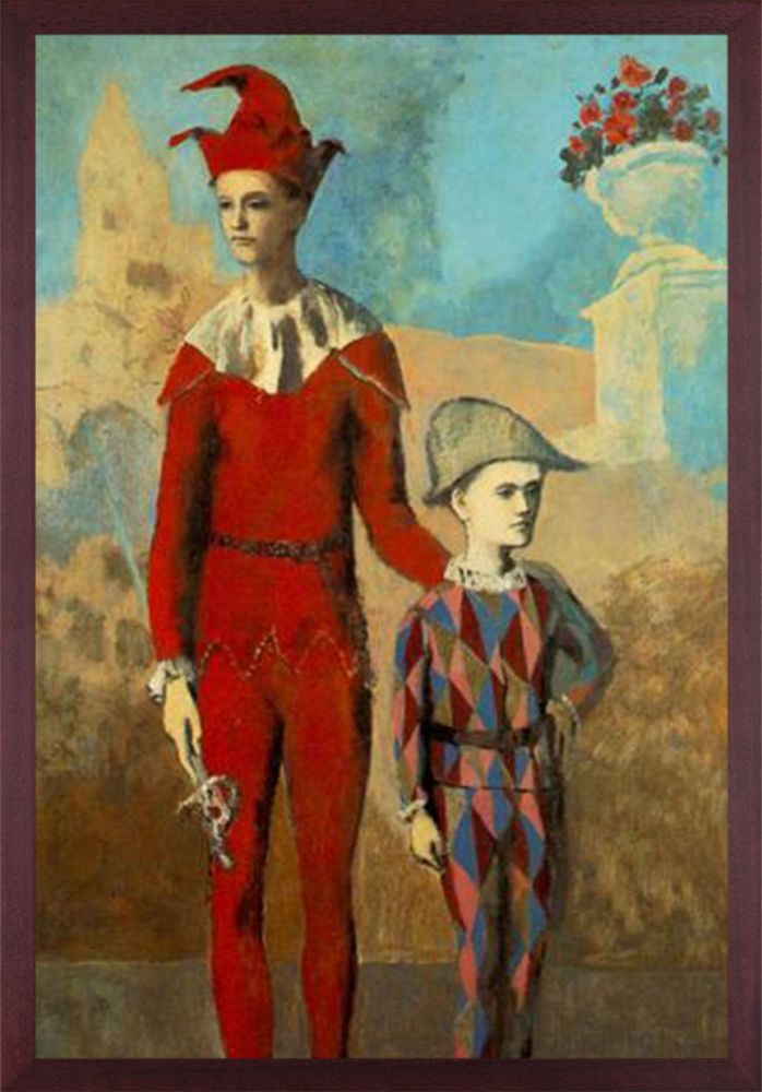 Acrobat and young harlequin - Open Grain Mahogany 24" X 36"