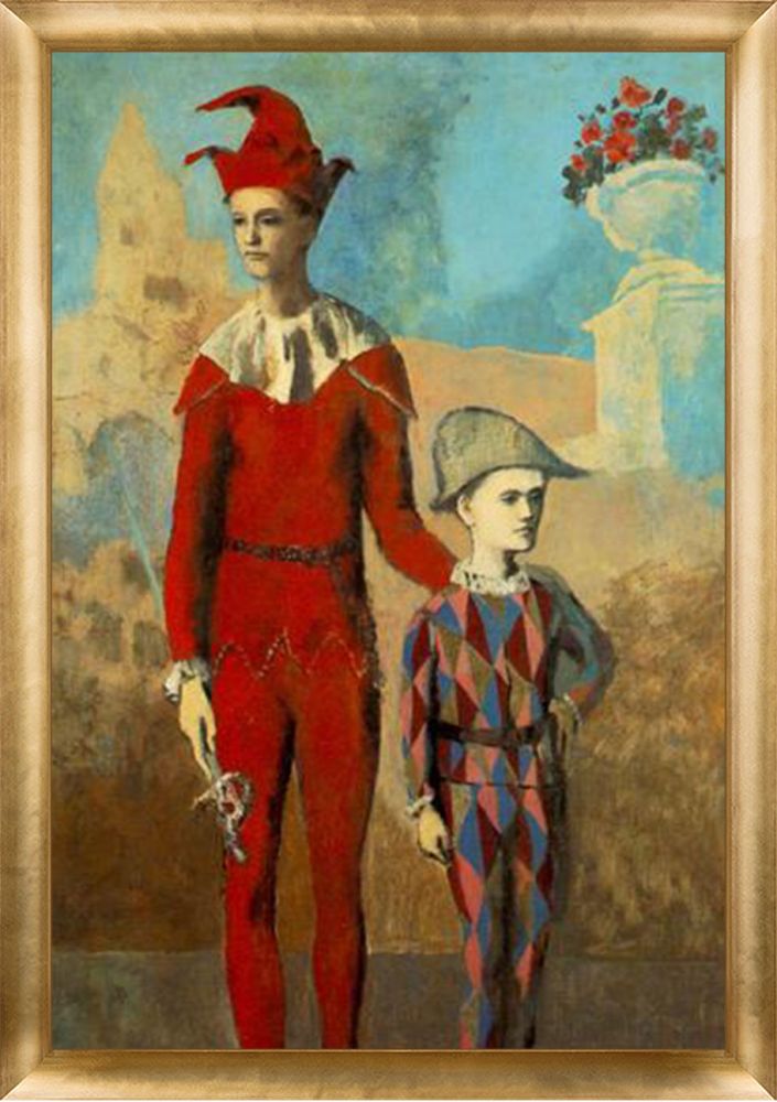 Acrobat and young harlequin - Gold Luminoso Frame 24" x 36"