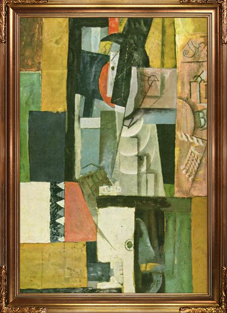 Man with Guitar - Florentine Gold Frame 24"X36"