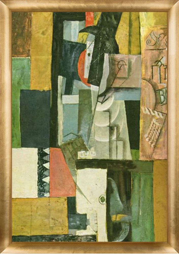 Man with Guitar - Gold Luminoso Frame 24" x 36"