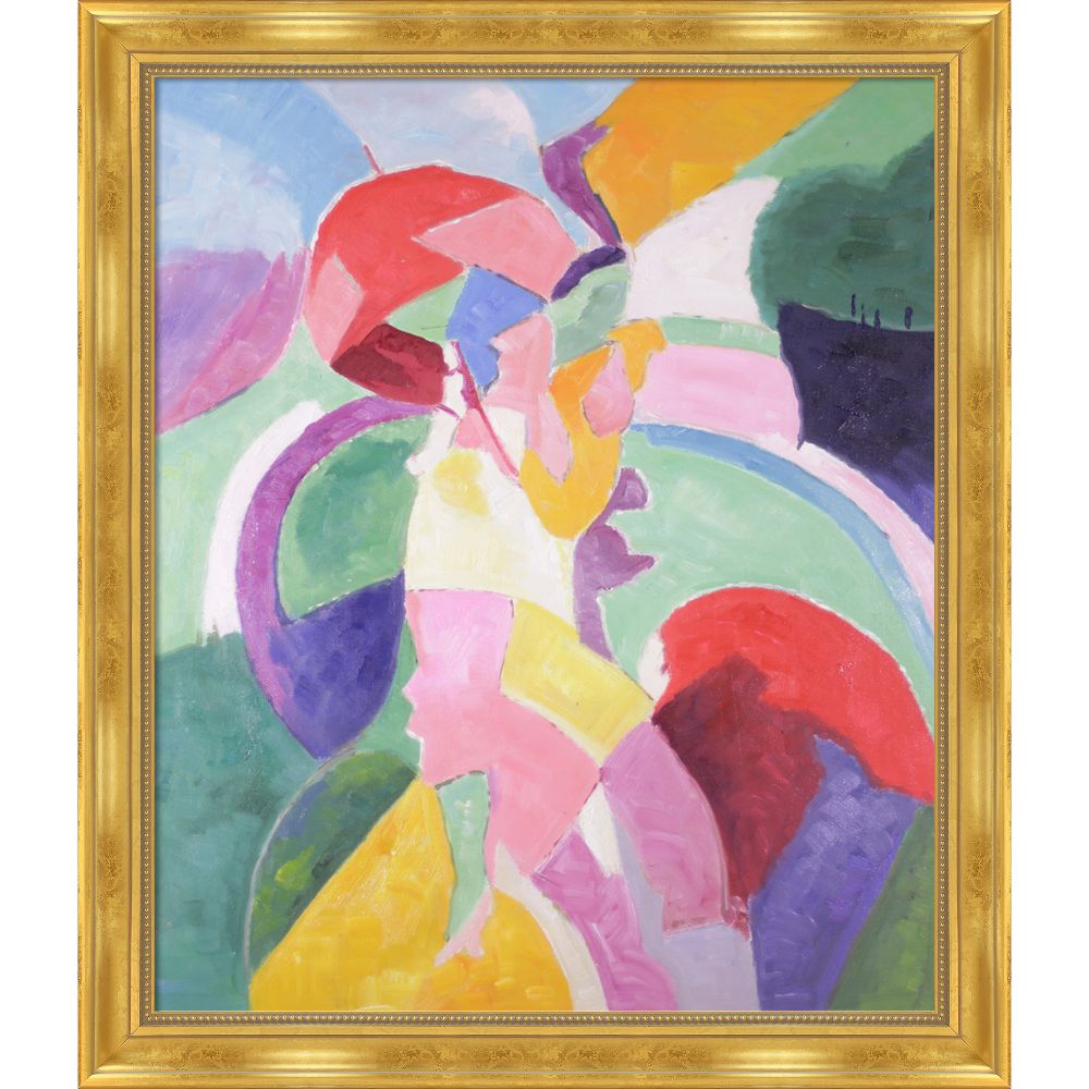 Woman with a Parasol Pre-framed - Milan Gold Frame 20" X 24"