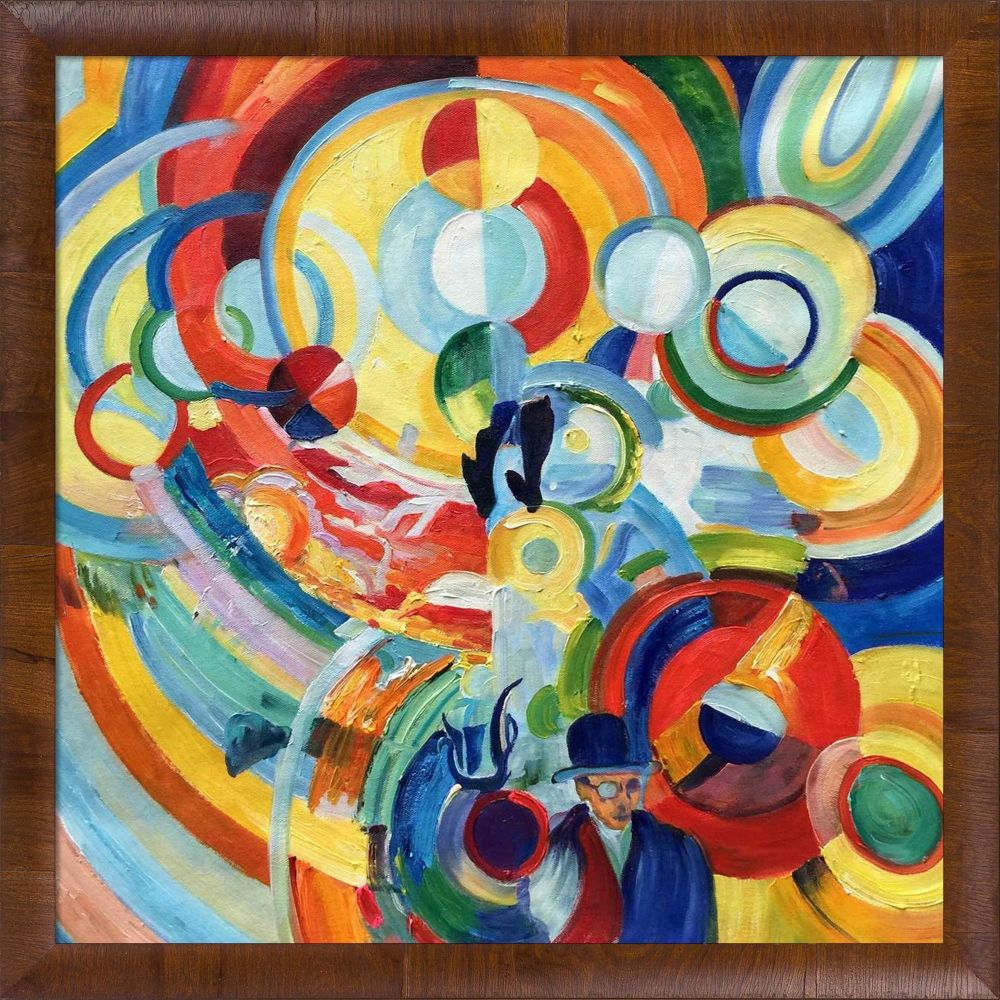 Carousel of Pigs Pre-framed - Panzano Olivewood Frame 24"X24"