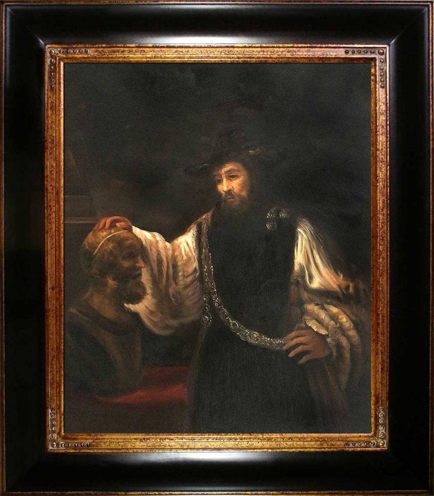 Aristotle with a Bust of Homer Pre-Framed - Opulent Frame 20"X24"