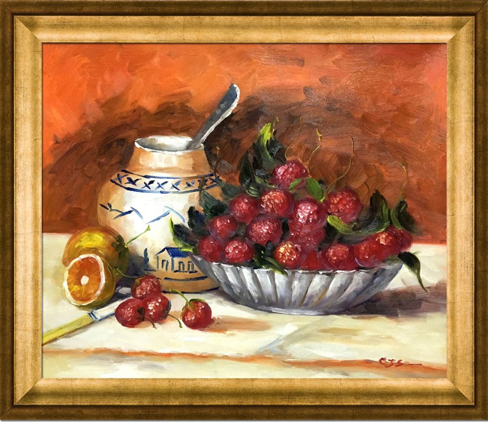 Strawberries Pre-Framed - Athenian Gold Frame 20"X24"