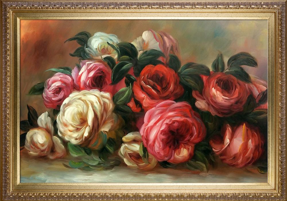 Discarded Roses Pre-Framed - Elegant Gold Frame 24"X36"