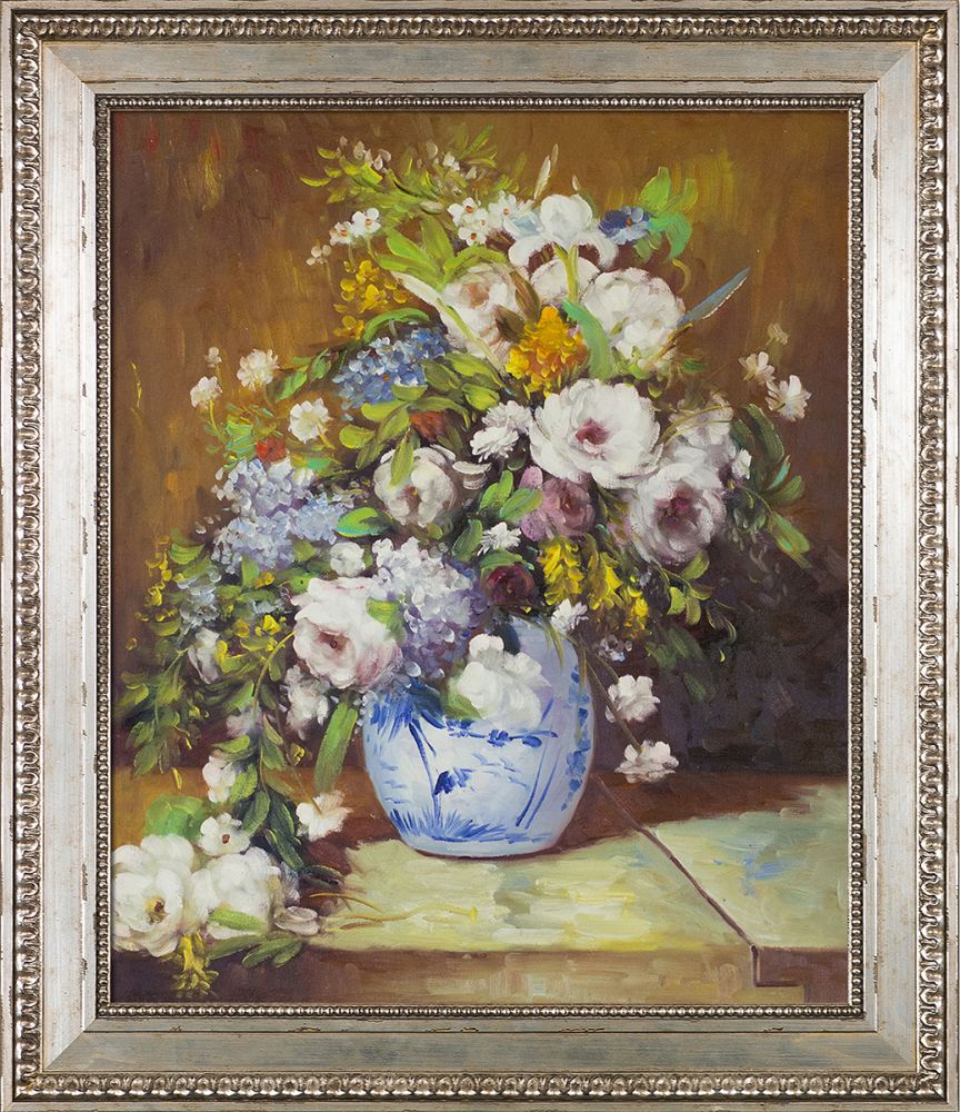 Grande Vase Di Fiori Pre-Framed - Versailles Silver King Frame 20" X 24"