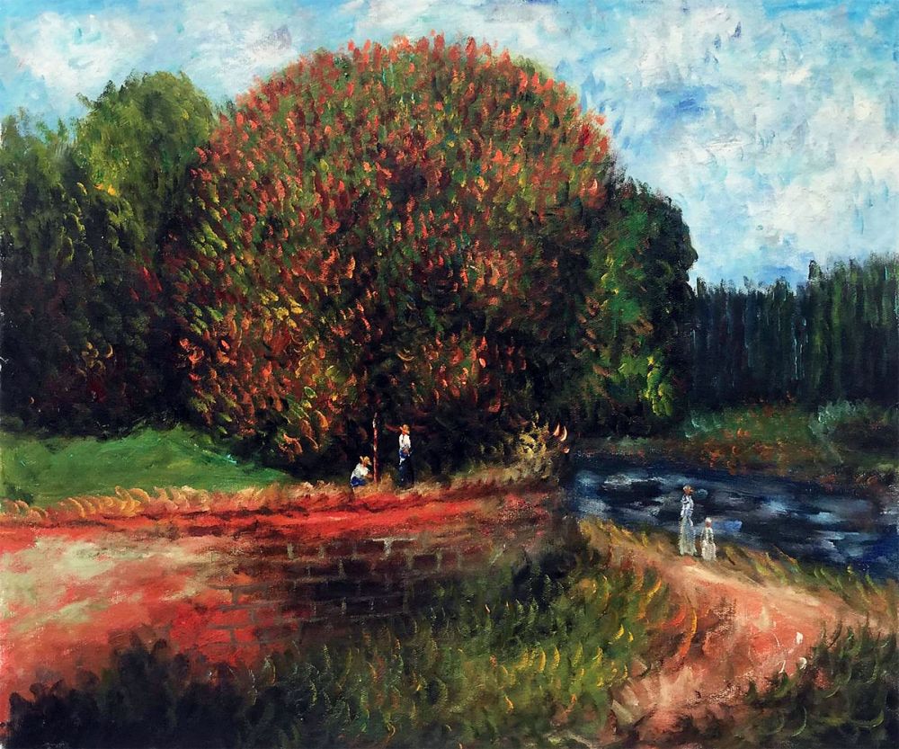 Bluhender Kastanienbaum