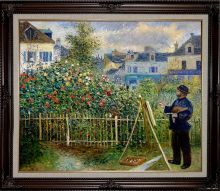 Monet Painting in His Garden at Argenteuil, 1873 Pre-Framed 
