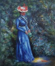 Woman in a Blue Dress, Standing in the Garden of St. C