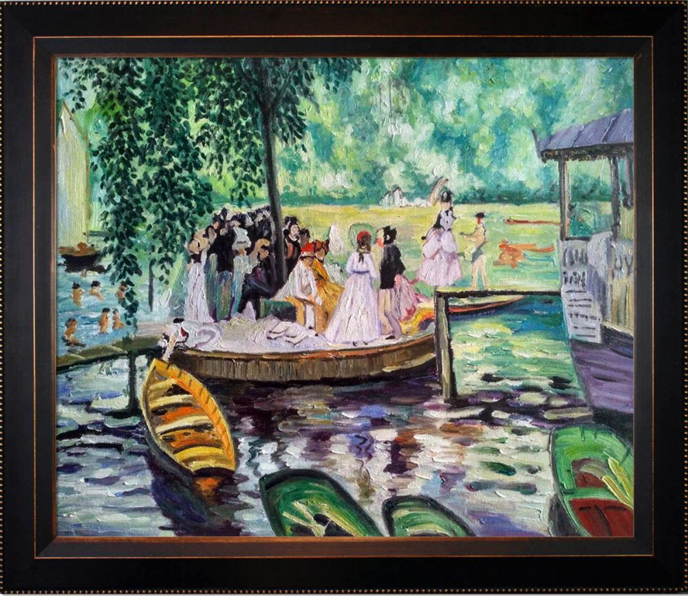 La Grenouillere (The Frog Pond) Pre-Framed - Veine D'Or Bronze Angled Frame 20"X24"