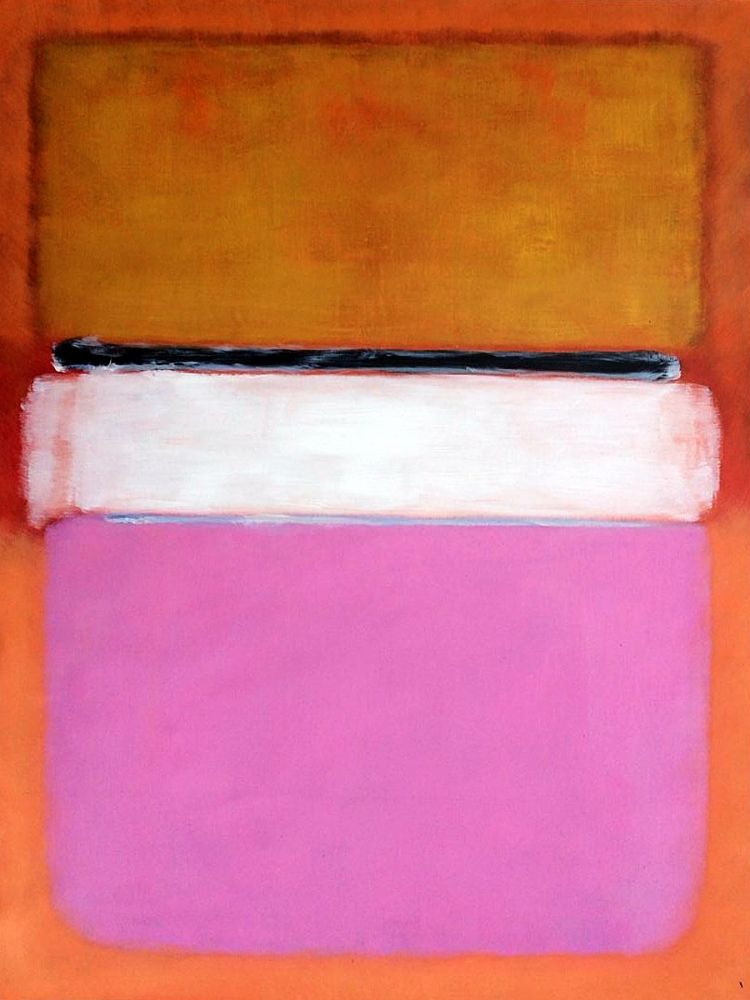 White Center Yellow, Pink and Lavender on Rose, 1950