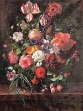 Still-Life with Bouquet of Flowers and Plums